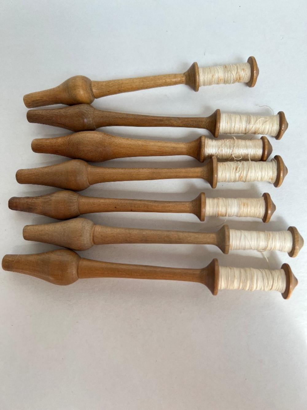 Lace Bobbins Wood Weaving Spindles 5 1/2" long Farmhouse Decor Country Vintage